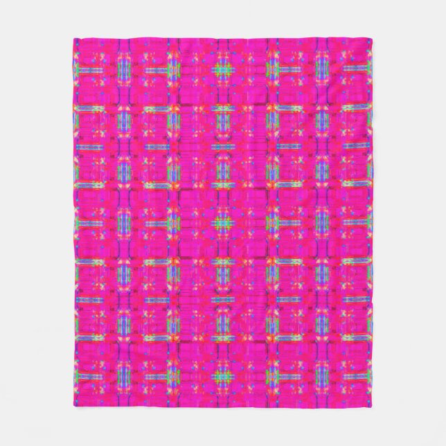 abstrakte Textur, karierte Farbmuster, moderne Fleecedecke (Vorderseite)