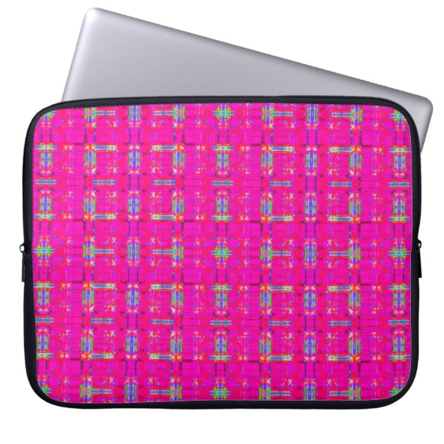abstrakte Textur, karierte Farbmuster, moderne Laptopschutzhülle (Vorderseite)