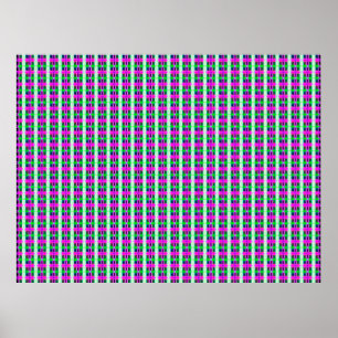 abstrakte Textur, kariertes Farbmuster, Retroteer Poster