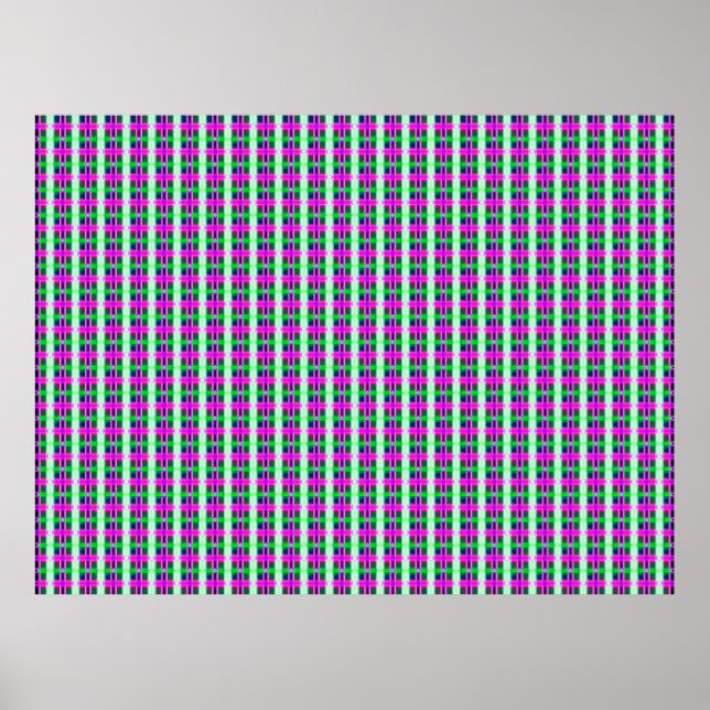 abstrakte Textur, kariertes Farbmuster, Retroteer Poster (Vorne)