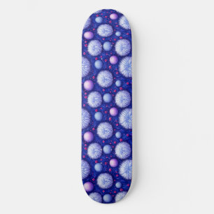 Abstrakte Textur mit glitzernden Kugeln und Flusen Skateboard