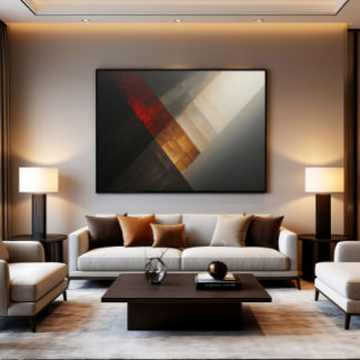 Abstrakte Texturierte Diagonale Rot Gold Poster