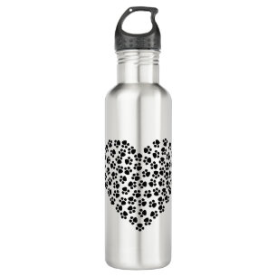 Abstrakte Tierart Cat Hunde Katze Herz. Edelstahlflasche