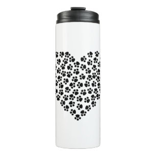 Abstrakte Tierart Cat Hunde Katze Herz. Thermosbecher