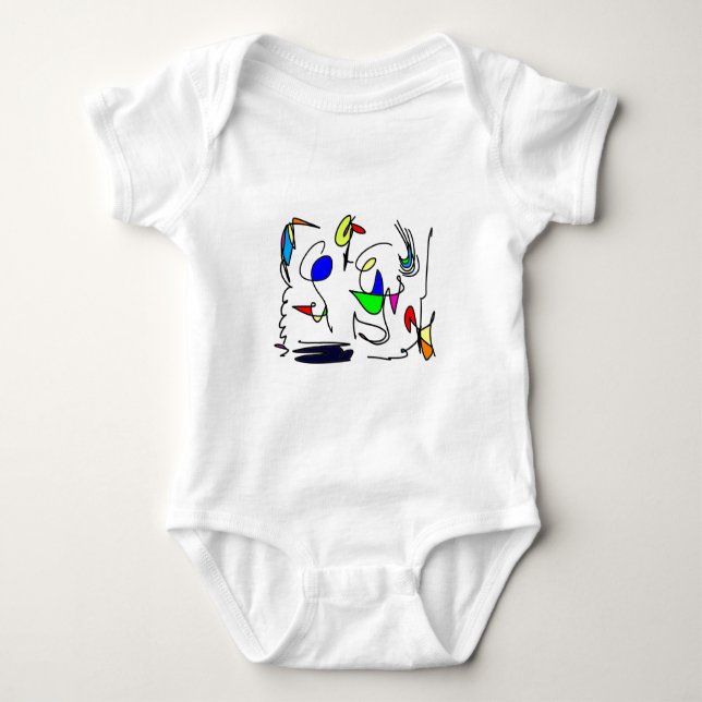abstrakte Tiere Baby Strampler (Vorderseite)