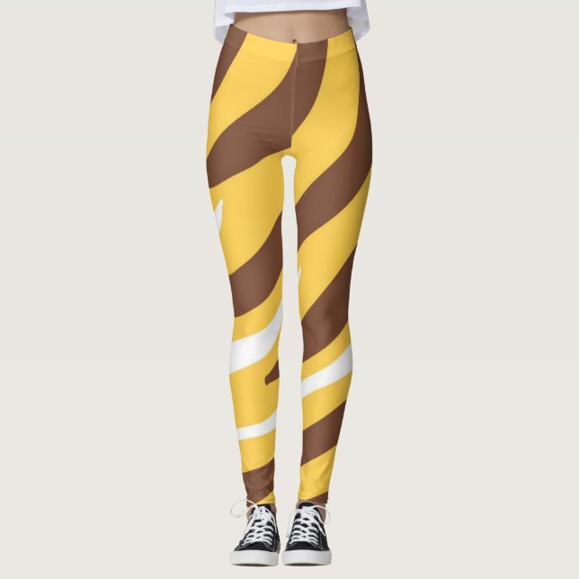 abstrakte Tigerkunst Leggings (Vorderseite)
