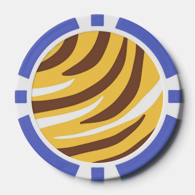 abstrakte Tigerkunst Pokerchips (Vorderseite)