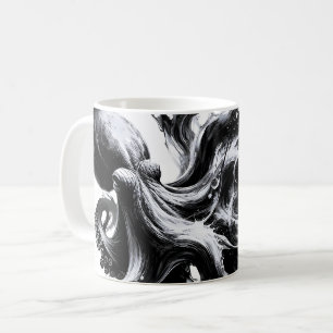 Abstrakte Tintenflüssigkeit Oktopus Kraken Kaffeetasse