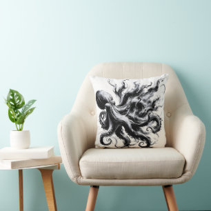 Abstrakte Tintenflüssigkeit Oktopus Kraken Kissen