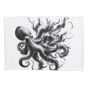 Abstrakte Tintenflüssigkeit Oktopus Kraken Kissenbezug