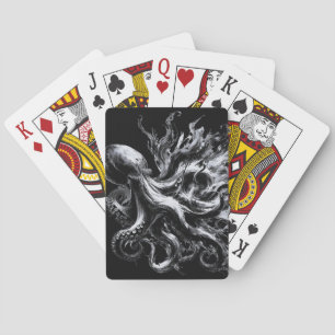 Abstrakte Tintenflüssigkeit Oktopus Kraken Spielkarten