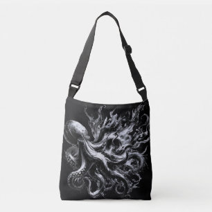 Abstrakte Tintenflüssigkeit Oktopus Kraken Tragetaschen Mit Langen Trägern