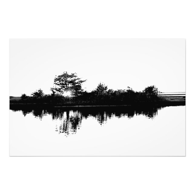 Abstrakte Tintenlandschaft mit weißem Hintergrund Fotodruck (Vorne)