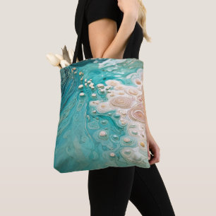 Abstrakte topografische Ozeankunst Tasche