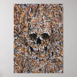 Abstrakte Totenkopf-Drip-Painting Moderne Wandkuns Poster