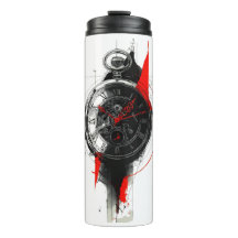 Abstrakte Trash-Polka-Taschenuhr-Thermal-Tumbler