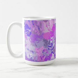 Abstrakte trendige Camouflage Rosa Lila Blau Kaffeetasse