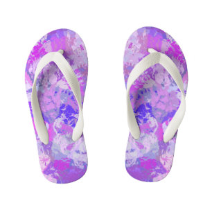 Abstrakte trendige Camouflage Rosa Lila Kinderbadesandalen