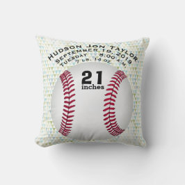 Abstrakte Triangle Baseball-Jungs Geburtsakte Kissen