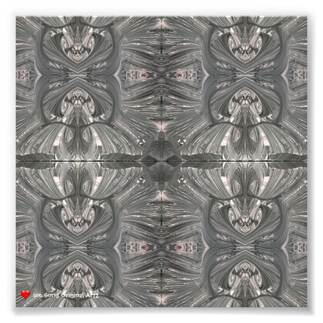 Abstrakte Tribal-Maske aus Weiß-Schwarz 3 Fotodruck (Vorne)