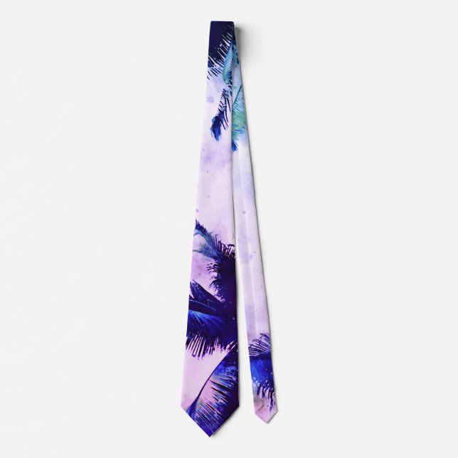 *~* Abstrakte tropische AP25 Exotic Beach Palm Tre Krawatte (Vorderseite)