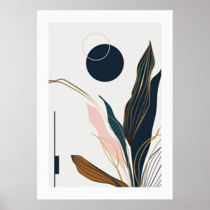 Abstrakte tropische Blätter Poster