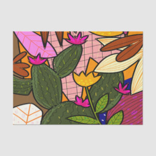 Abstrakte tropische Blätter und Blume Seidenpapier
