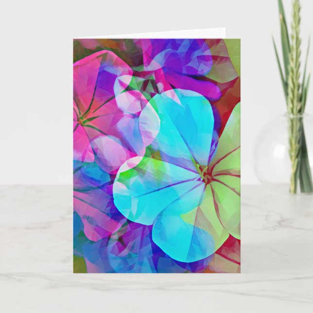 Abstrakte tropische Blume Art Note Card Karte (Vorderseite)