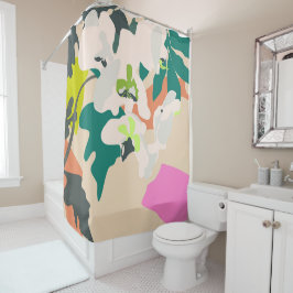 Abstrakte tropische Orchideen Moderne Zuhause Duschvorhang