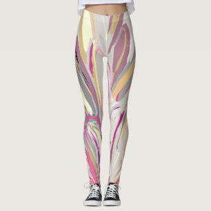Abstrakte tropische Pflanze Vector Art Style Leggings