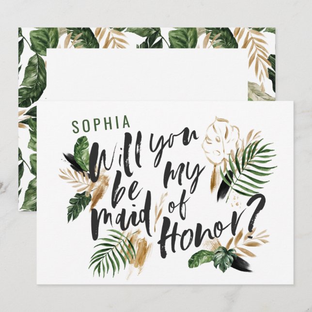 Abstrakte tropische Trauzeugin (Vorne/Hinten)