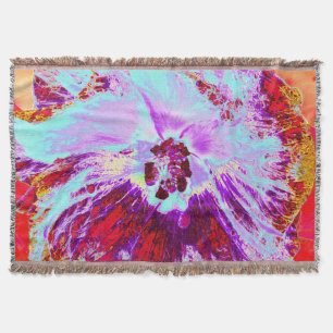 Abstrakte tropische Wasserblume und lila Hibiskusb Decke