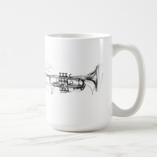 Abstrakte Trumpet-Sketch Kaffeetasse (Rechts)