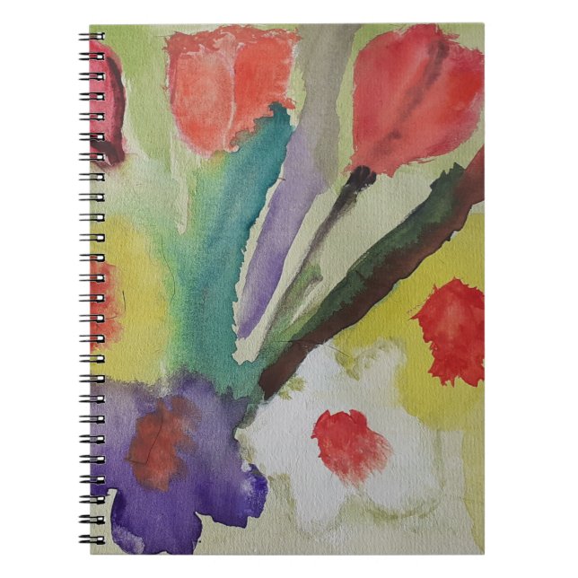 Abstrakte Tulips & Spring Flowers Notebook Notizblock (Vorderseite)