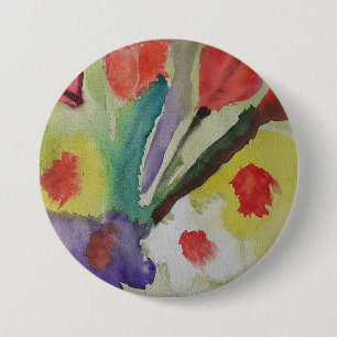 Abstrakte Tulips und Frühlingsblumen Button