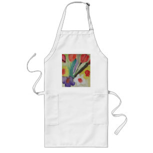 Abstrakte Tulips und Frühlingsblumen Lange Schürze