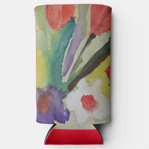 Abstrakte Tulips und Frühlingsblumen Selters Dosenkühler