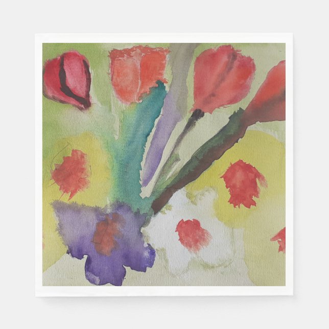 Abstrakte Tulips und Frühlingsblumen Serviette (Vorderseite)