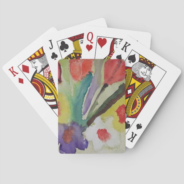 Abstrakte Tulips und Frühlingsblumen Spielkarten (Rückseite)