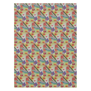 Abstrakte Tulips und Frühlingsblumen Tischdecke