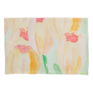 Abstrakte Tulips Wasserfarbene Kunst, Dichtung und Kissenbezug
