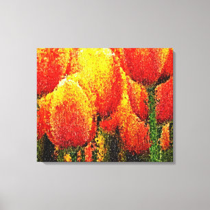 Abstrakte Tulpenmalerei - Eingewickelte Leinwand