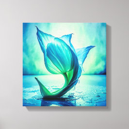Abstrakte Tulpenmalerei mit Aquarellfarbe Leinwanddruck