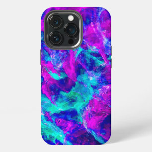 Abstrakte Türkis- und Rosaflammen iPhone 13 Pro Hülle