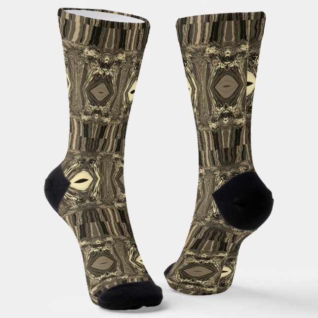 Abstrakte Twirlers P & P Halbe Brick Sepia Socken (Gewinkelt)