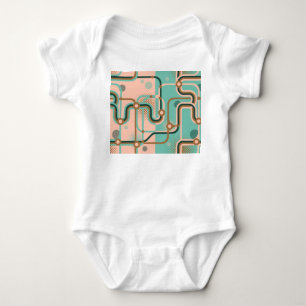 Abstrakte U-Bahn-Karte, Doppelmuster. Baby Strampler