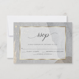 Abstrakte UAWG Buff Wasserfarbe Schlaganfälle auf  RSVP Karte