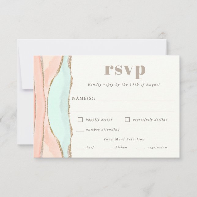 Abstrakte UAWG für künstlerische Küstengewässer RSVP Karte (Vorderseite)