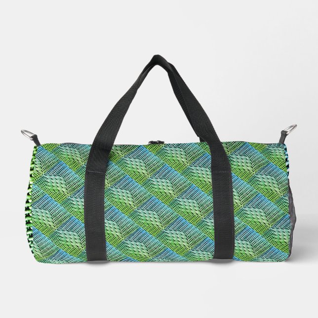 Abstrakte und interessante graue, fotografierte Fl Duffle Bag (Vorderseite)