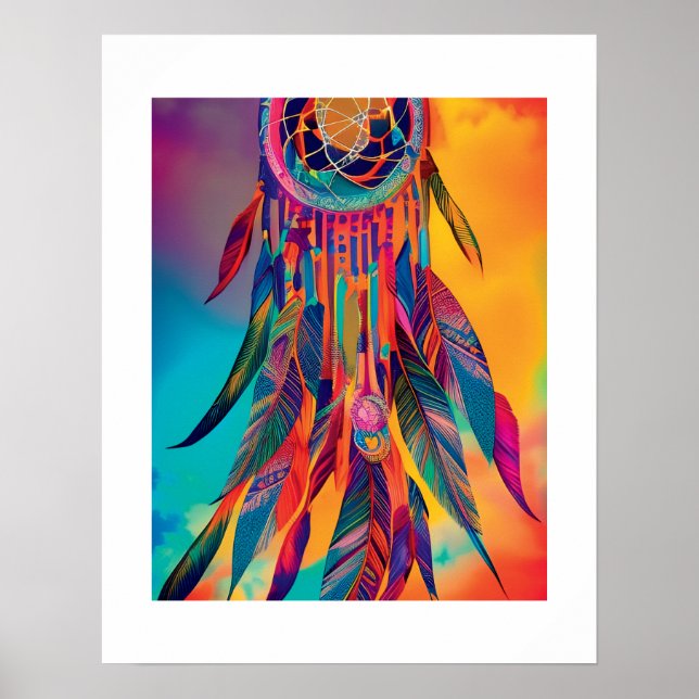 Abstrakte und lebendige Dreamcatcher Poster (Vorne)